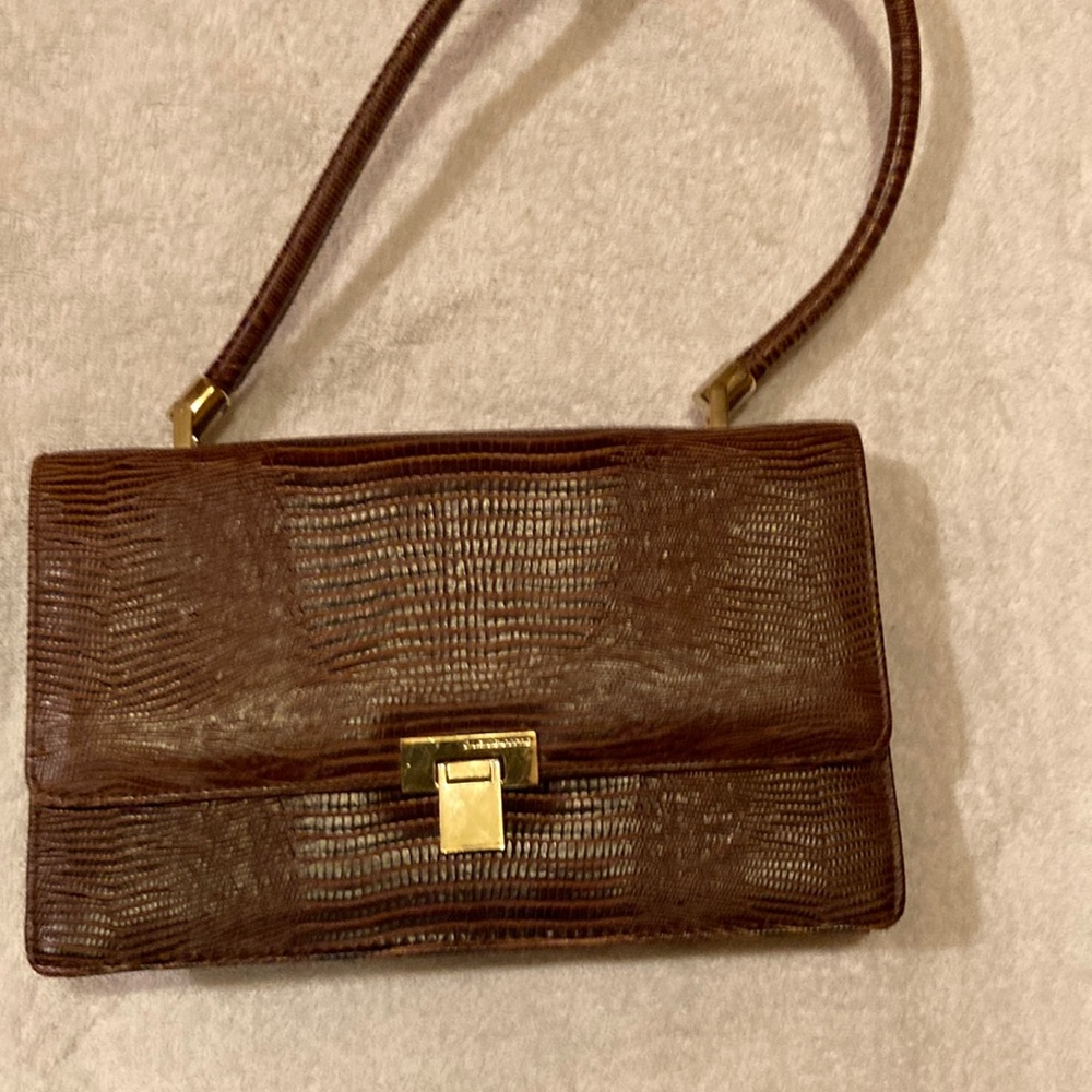 Liz Claiborne Faux Alligator Brown Handbag